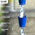 thumbnail image 5 of U-nitt Rain Chains, Roof Gutter Downspout Channel, Rainwater Catcher/Diverter, 8.5 FT, Metal, Blue Powder Coated, Farmhouse Bucket, 8146BLU, 5 of 7