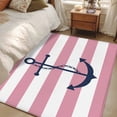 thumbnail image 5 of Pink Stripes Washable Area Rugs 3'x5', Anchor Nautical Low Pile Throw Living Room Rug Non-Slip Sturdy Edge Binding Carpet for Indoor Entryway Bedside Kitchen, 5 of 9