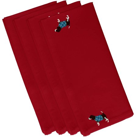 Simply Daisy 19  x 19  Warmest Wishes Holiday Animal Print Napkins  Set of 4