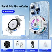 Magnetic Cell Phone Cooler,RGB Phone Cooling Fan forGaming,Portable Mobile Phone Cooling Temperature Radiator for Fan Phone,Tablet,IPad with Display,Phone EPNG