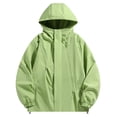 thumbnail image 3 of PNTUTB Fashion Men's Full Zip Hooded Jacket Solid Color Versatile Windbreaker Casual Comfort Lightweight Outdoor Waterproof Coat with Zip Pockets, 3 of 7