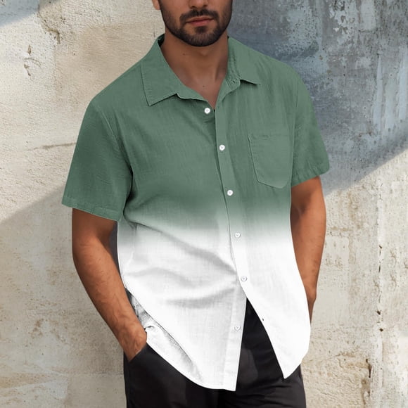 Men's Short Sleeve Hawaiian Shirt, Casual Button Down Shirt, Printed Shirt for Men, Lightweight & Breathable Summer Shirt