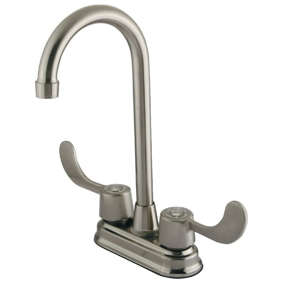 Kingston Brass KB498ADA Vista Two-Handle Bar Faucet, Brushed Nickel