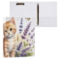 thumbnail image 3 of Little Cat and Flowers 3 Ring Binders 1.5 inch Hardcover File Folders with Interior Pockets A4 Size Organizer for School Office Hospital, 3 of 8