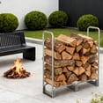 thumbnail image 2 of QinaQin 4FT Steel Firewood Rack with Waterproof Cover, Black, 2 of 7