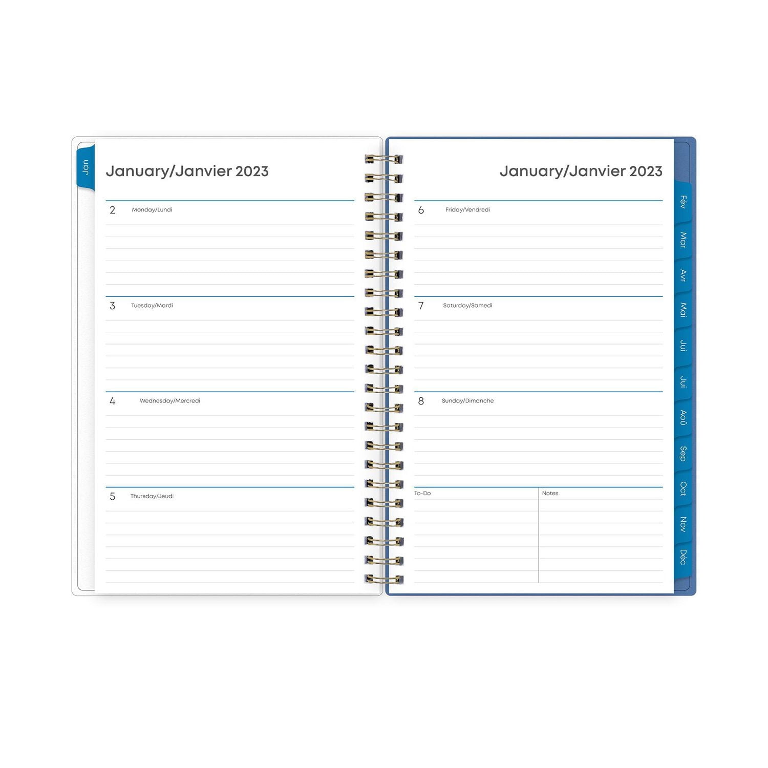 Agenda hebdomadaire/mensuel 2023, 5 po x 8 po, Blue Sky, McKenna