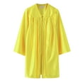 thumbnail image 5 of LNMQLPDBS Boys' Girls' Clothing Sets Kindergarten Graduation Cap and Gown Solid Color Long Sleeve Pleated Front Ziper Coat Long Gown & Hat 2pcs Outfits for Graduation Ceremony Yellow 7-8 Years, 5 of 9