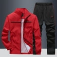 thumbnail image 3 of RUTAYY Men's Outfits Sports Casual Outdoor Tracksuit Spring Activewear Solid Color Long Sleeve Jacket and Pants Versatile Travel Sets, 3 of 5