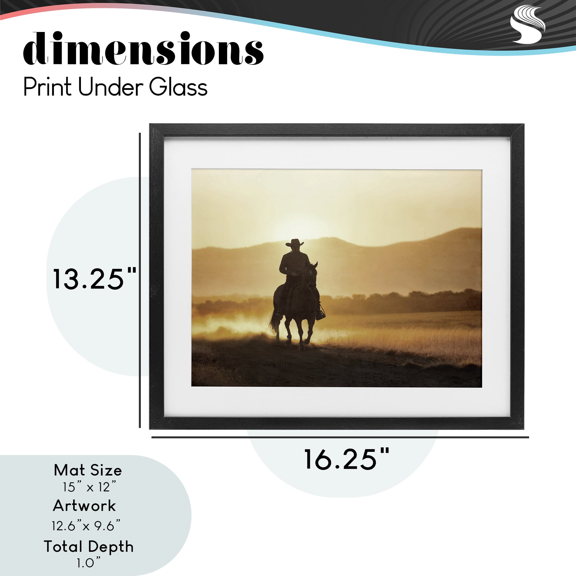 Stupell Industries Cowboy's Ride Home Black Framed Print Under Glass, design by Kim Allen