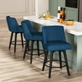 thumbnail image 2 of Counter Height Bar Stools Set of 2, 360°Swivel Upholstered Barstools with Back and Solid Wood Legs, 37" H Seat Height, 2 of 10