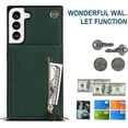 thumbnail image 5 of Samsung Galaxy S22 Plus 5G Cases with Card Holder for Women,Crossbody Phone Case for Samsung S22 Plus with Strap,Leather PU Lanyard Magnetic Clasp Zipper Wallet Case with Kickstand,6.6" Green, 5 of 13
