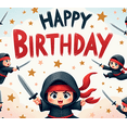 thumbnail image 4 of Ninja Theme Birthday Banner Cartoon Character Kids Party Decor for Children Celebration Birthday Party Indoor Event, 4 of 7