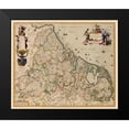 thumbnail image 2 of Visscher 17x15 Black Modern Framed Museum Art Print Titled - Provinces Netherlands - Visscher 1681, 2 of 5