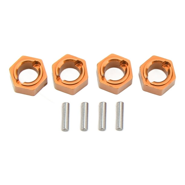 M Buder 7mm Hex Wheel Hubs Adaptador Duradero de Aleación de Aluminio para Coche RC FMS FCX24 1/24, Accesorio de Coche a Control Remoto, Dorado (0.28 inches / 0.7 cm)