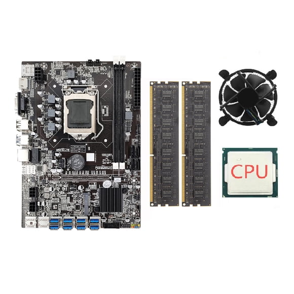 Placa de minería de RAM máxima VGA compatible con HDMI, Chip de red integrado, suministros para PC de escritorio B75 LGA 1155, conjunto de CPU de placa base Vogacara EL023287-00B