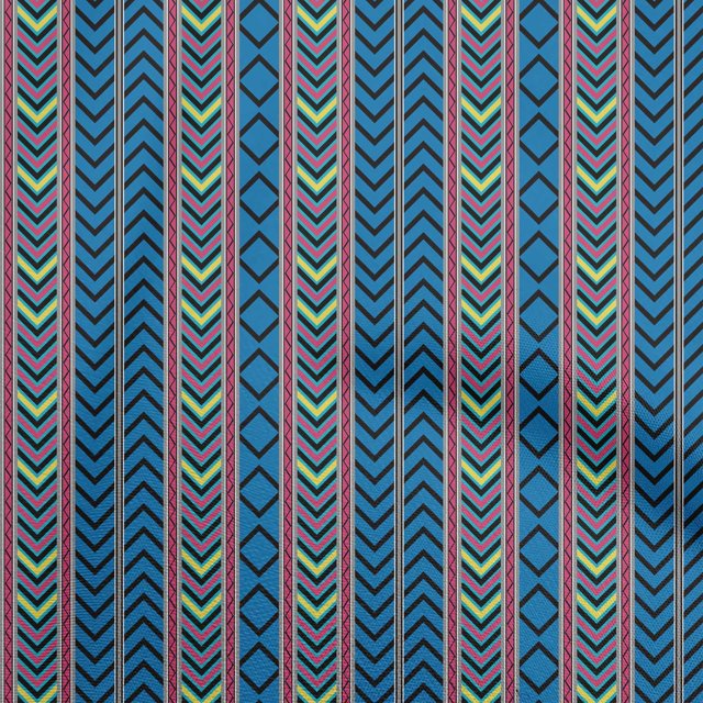 oneOone Cotton Cambric Medium Blue Fabric Geometric Sewing Craft Projects Fabric Prints By Yard 42 Inch Wide