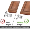 thumbnail image 2 of Y&Y Decor Lot of 25 Pairs (50pcs) Self Closing Overlay Flush Cabinet Hinges - Satin Nickel, 2 of 2