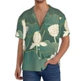 thumbnail image 1 of Balery Lotus Golden Line Camisa Casual de Manga Corta con Botones para Hombre, Texturizada, Estilo Cubano, para Playa, Verano-XX-Large, 1 of 5