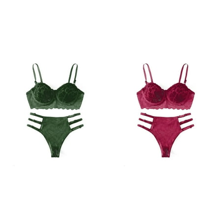 2-Pack New Fashion Lace Lingerie Underwear Sleepwear Steel Ring Pajamas Garter Lace up Crop Top Set Briefs for Men Large Youth Jock Underwear Lace Bra Set Twerk Underwear plus Size Mens