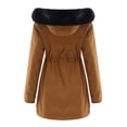 thumbnail image 4 of Honeeladyy Womens Winter Thicken Puffer Coat Warm Snow Jacket with Fur Removable Hood Waterproof Reversible Outwear for Skiing Hunting New Year Gift Brown XXXL, 4 of 6