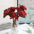 thumbnail image 4 of 11.8 inches Artificial Berry Stem Artificial Flower Fake Berries with Leaves Plants for Wedding Bouquets Home Party Hotel Centerpieces Decorations, 1PC (8 colors available), 4 of 11