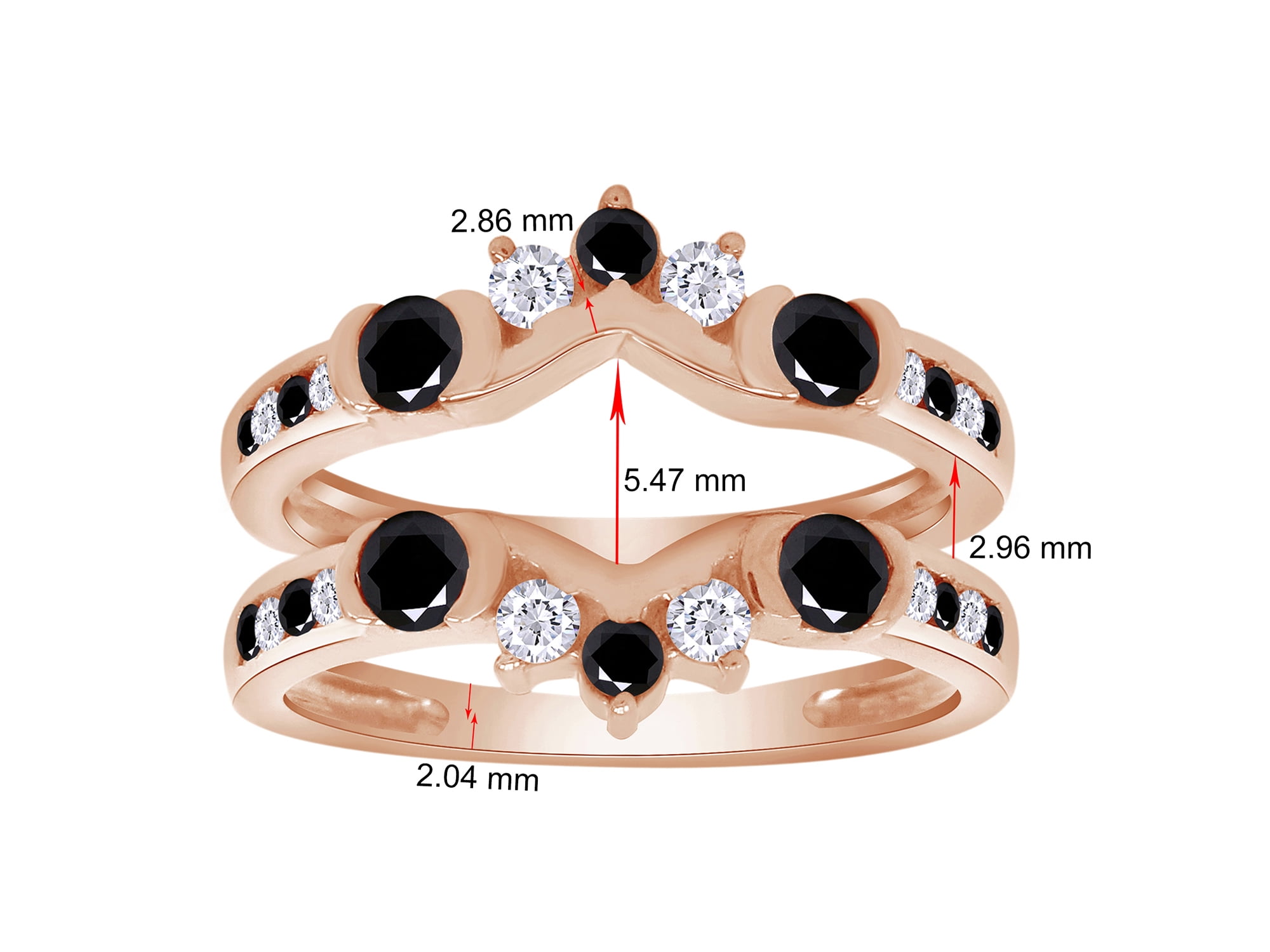 Traditional 14k White Gold Plated Infinity Wedding Enhancer Ring Guard with CZ Red Garnet 0.33 ct. tw.