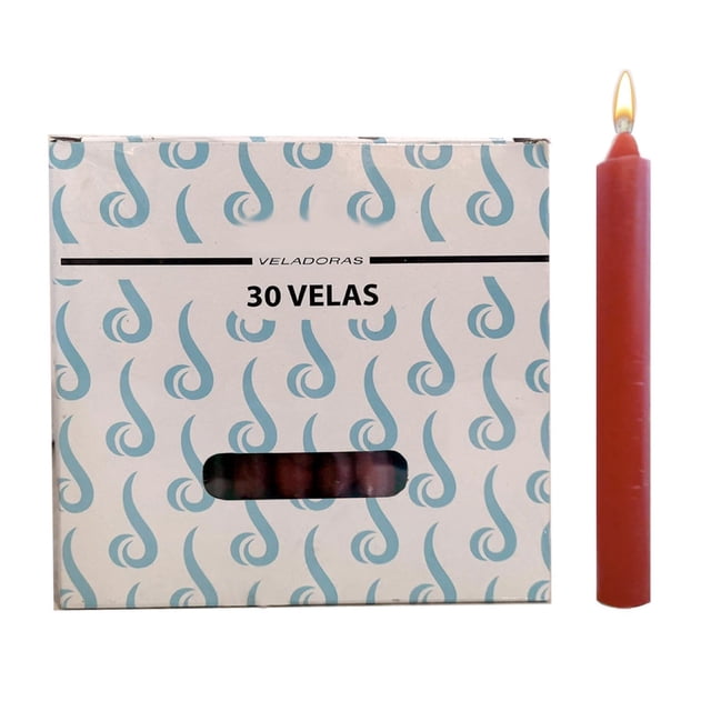 Velas Largas Parafina de 15cm Caja Con 30 piezas Velitas