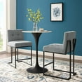 thumbnail image 2 of Counter Stool Chair, Set of 2, Fabric, Metal Steel, Black Grey Gray, Modern Contemporary Urban Design, Bar Pub Cafe Bistro Hotel Restaurant Hospitality, 2 of 4
