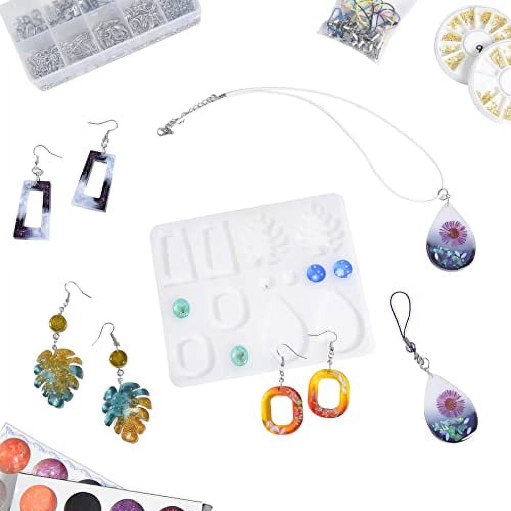 UV Resin Kit with Light,191Pcs Resin Jewelry Making Kit with 100g Fast Cure Clear Hard Low Odor UV Resin, Color Pigment, Resin Accessories, UV Resin Starter Kit for Jewelry Earrings Necklace Bracelet