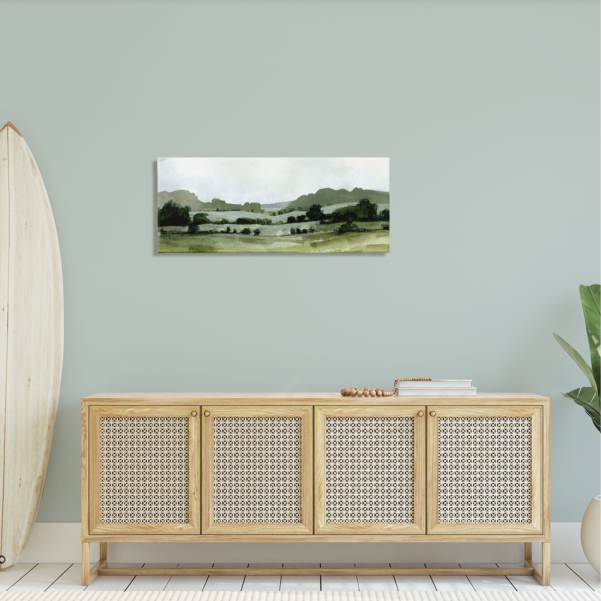 Stupell Industries Distant Rolling Hills Rural Grassland Scenic Landscape Painting Gallery Wrapped Canvas Print Wall Art, Design by Emma Caroline