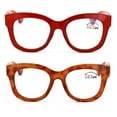 thumbnail image 3 of 2 Pairs Women Bold Round Reading Glasses - Blue Light Blocking Readers +3.00, 3 of 4