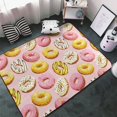 thumbnail image 3 of Yellow Pink White Donut Print Shaggy Area Rug, Rugs for Living Room Bedroom Non Slip Door Mat Indoor Carpet Machine Washable Nursery Home Decor Floor Mats for Entryway 60x39in-#, 3 of 5