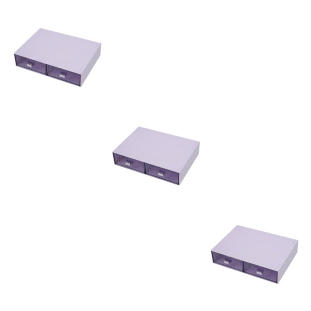 Ruiboury Plastic Wide Application Storage Box For DIY And Efficient Organization No Burr Tools Stationery Purple 2 Drawer 3Set