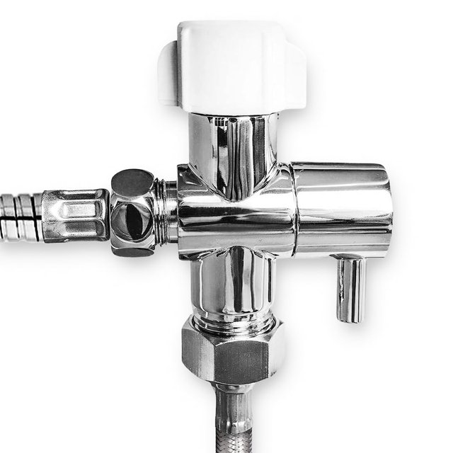Adaptador en T GenieBidet Hybrid LEAK-STOP de latón de 3 vías para bidé