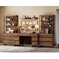 thumbnail image 6 of WAMPAT Home Office Furniture Set: 59in Modern Executive Desk with Charging Station and Drawers and 2 PCS 72in Tall Bookcases with 6 Drawers, Home Office Furniture for Living Room, Bedroom, Brown, 6 of 17
