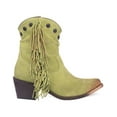 thumbnail image 2 of Circle G Women's Studded Suede Fringe Ankle Boot Round Toe Green 6 1/2 M  US, 2 of 5