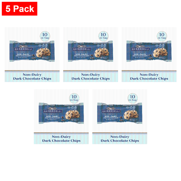 Ghirardelli Premium Baking Non-Dairy Dark Chocolate Chips 10 oz - 5 Pack