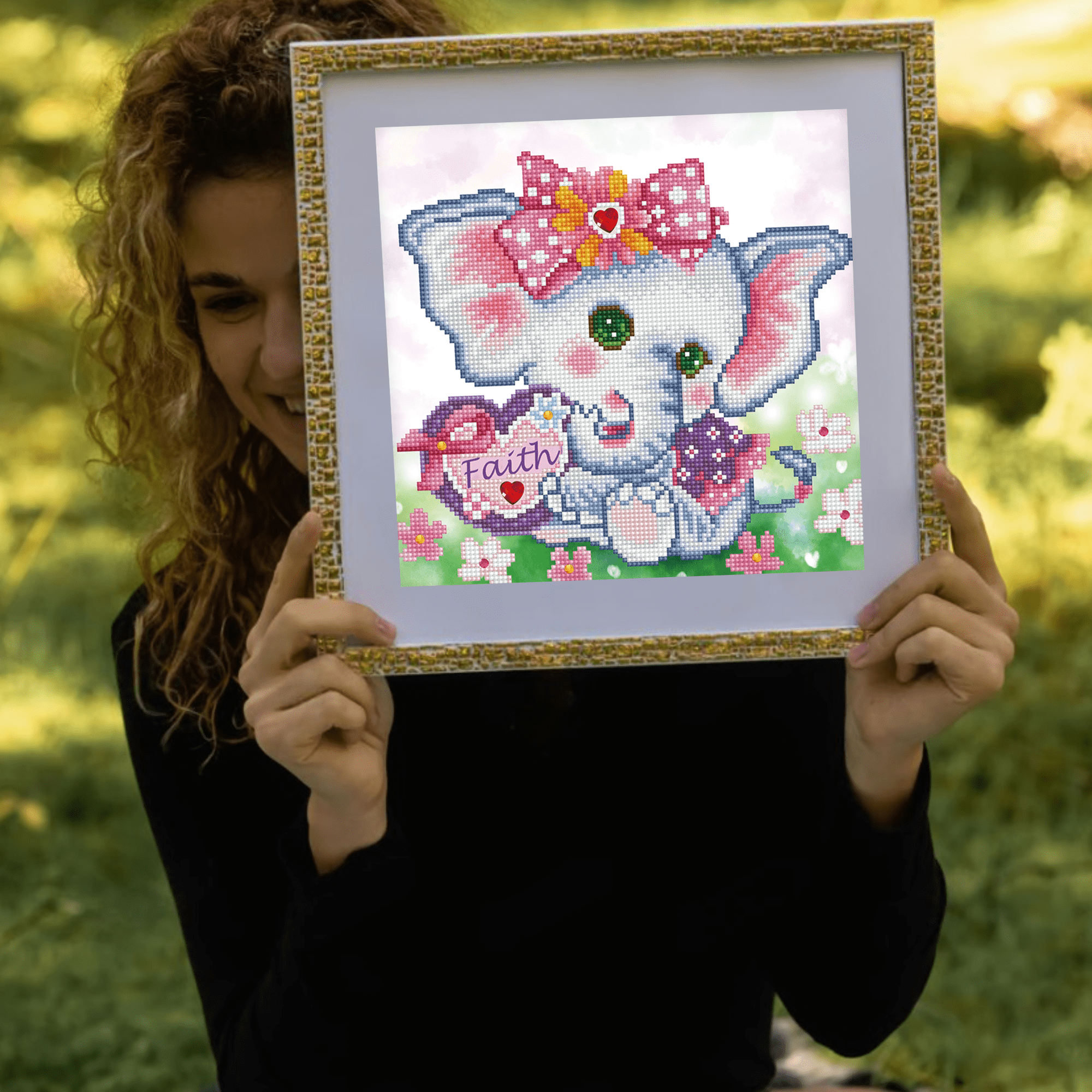 Diamond Dotz Faith Elephant Diamond Painting Kits for Adults - Diamond Art Kits a Relaxing Creative Craft Kit with Dotz Gems  12"x12"