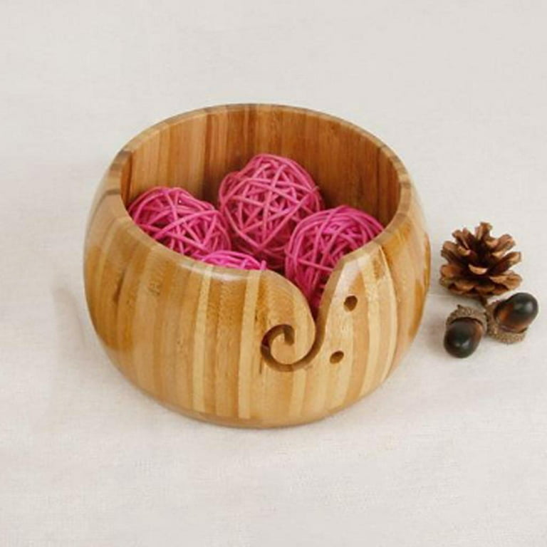 Wooden Yarn Bowl 6''X3'' Holder Bowls Knitting Crochet Winder Craft Threads