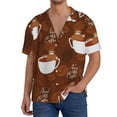 thumbnail image 3 of Disketp Men's Hawaiian Cute Sloths Bear Relaxing In Coffee Cup Print Shirts Button Down Holiday Beach Shirts-4X-Large, 3 of 7