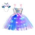 thumbnail image 1 of Déguisement de Fille Mermaid avec Tutu Lumineux à DEL, Robe de Princesse pour Fête d'Halloween, Cadeaux d'Anniversaire, 2-10 Ans, 1 of 5