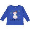 thumbnail image 3 of Inktastic Let It Snow Cute Snowman in Hat and Scarf Boys or Girls Long Sleeve Toddler T-Shirt, 3 of 5