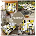 thumbnail image 6 of Yellow Black Grey Geometric Large Tapestry for Bedroom Wall Hanging Tapestry,Middle Century Modern Abstract Art Ceiling Backdrop Tapestries Poster Blanket Wall Decor for Living Room 85" x 90", 6 of 8