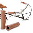 thumbnail image 2 of 1 par de manillares de bicicleta de cuero, marrón Afortunado Sencillez, 2 of 5