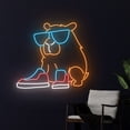 thumbnail image 3 of Handmadetneonsign Capybara Sneaker Neon Sign, Glasses Capybara Led Sign, Capybara Led Light, 3 of 5