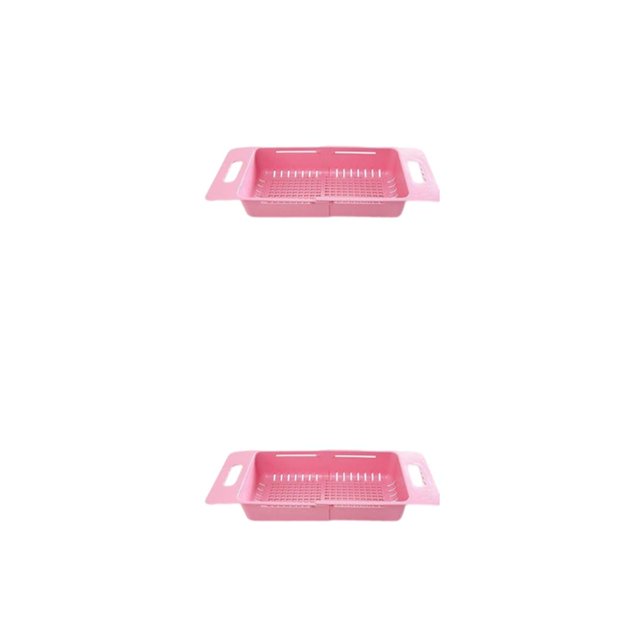 Wosthever Colador Escurridor extensible ajustable Escurridor plegable Herramienta Platos Palillos Secado Hogar Cocina Colador Rosado 2piezas