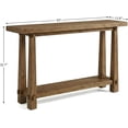 thumbnail image 2 of Finmind 63" Solid Wood Console Table, Farmhouse 2-Tier Entryway Sofa Table for Living Room, Hallway, Easy Assembly, Natural Rustic Brown, 2 of 7