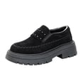 thumbnail image 2 of Domzle Loafers for Womens Dress Shoes Slip on Loafers Platform Business Casual Non-Slip for Daily Office Work Dressy Heeled Chunky Sole Black, 2 of 6