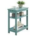 thumbnail image 4 of Kings Brand Furniture - Slim Wood Side End Table with Storage Shelves & Pull-Out Tray, Nightstand for Bedroom, Living Room, Teal, 4 of 5