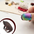 thumbnail image 3 of Yuarrent Protector de punta de dedo, dedal de latón, de trabajo manual, manualidades, accesorios de artesanía ajustables, hogar, rojo Type3 NO3, 3 of 6
